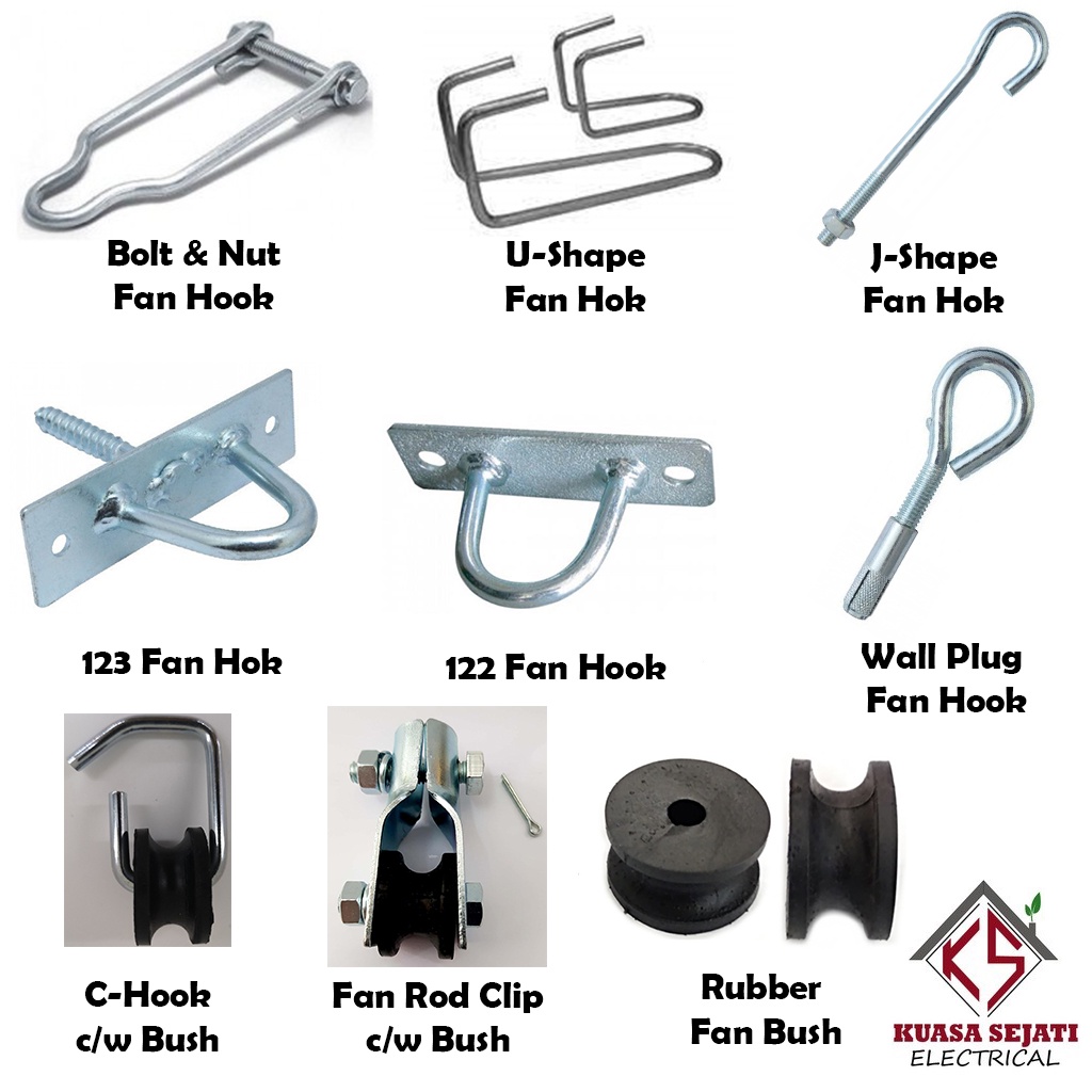 Fan Hook c /w Bolt & Nut / U Shape / J Hook Ceiling Fan Hook (For Wood