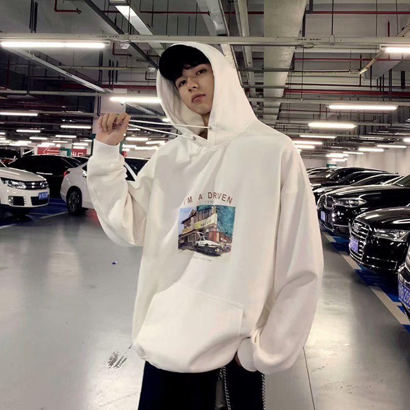 korean hooded sweater m3xl men's comfortable warm fabric retro anime print  couple hoodie