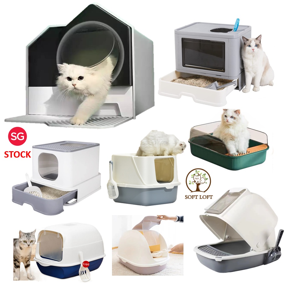 [LARGE CLOSED LITTER BOX]Enclosed Cat Litter Box/Extra Large/Cat Full Enclosed Flip Shopee
