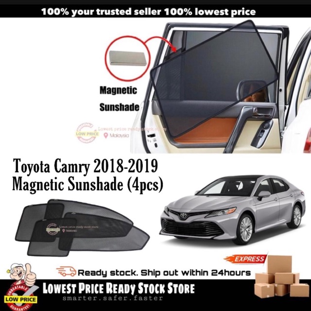 Shop Malaysia Magnetic Sun Shade Toyota Camry 2018 2019 4pcs Shopee Singapore