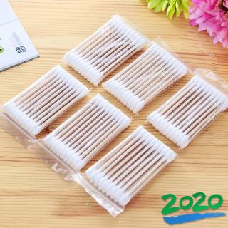 Image of Cotton Swabs 30 Double-Ended Disposable Ear Cleaning Carry-On Bag Baseball Makeup Remover