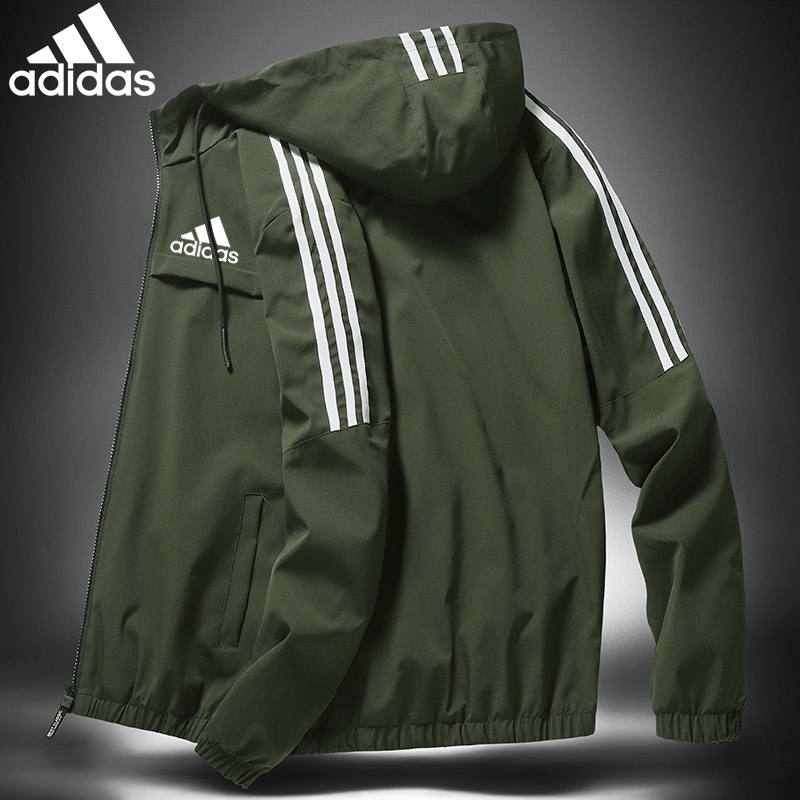 olive green adidas windbreaker