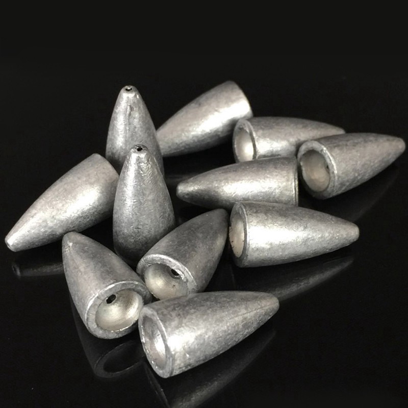 Lead Fishing Sinker Fishing Bullet Shaped Weights Casting Sinkers