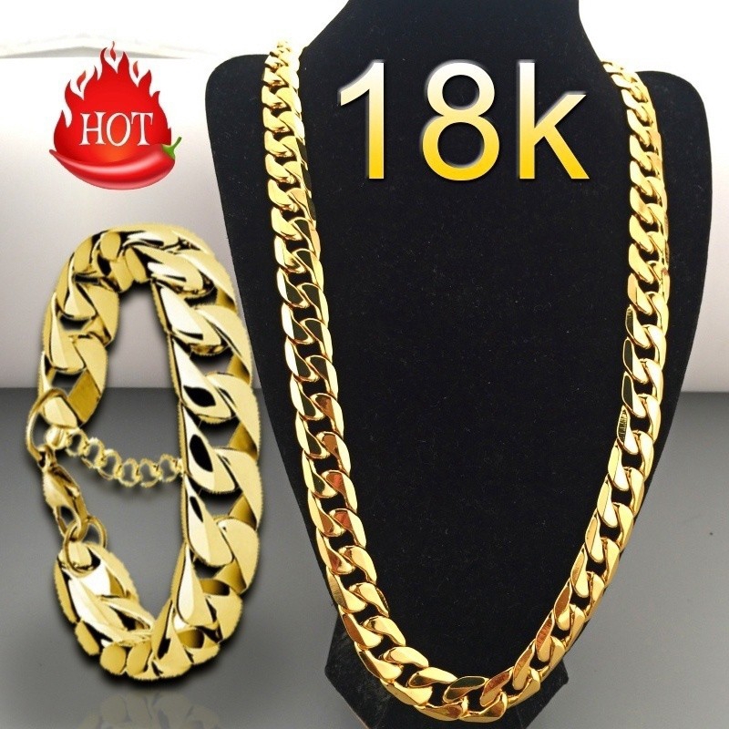 18K Gold Plated Thin Box Chain Necklace for Pendant 20 Inch Women Lady Wholesale