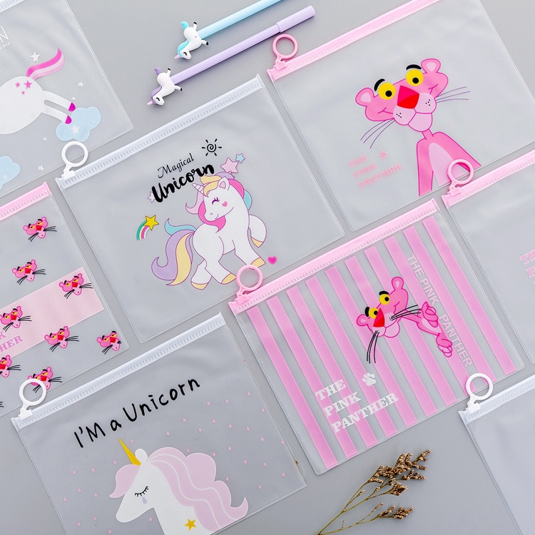 PVC Cute Unicorn Kawaii Document File Folder Plastic Folder School