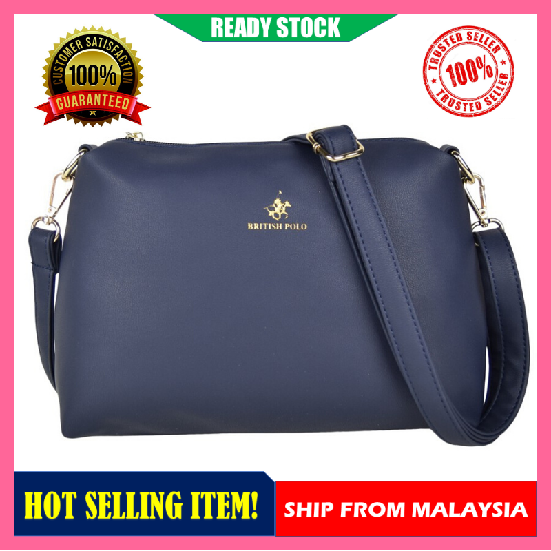 Hot Selling British Polo Women S Pu Sling Bag Beg Tangan Wanita Berkualiti Original Shopee Singapore