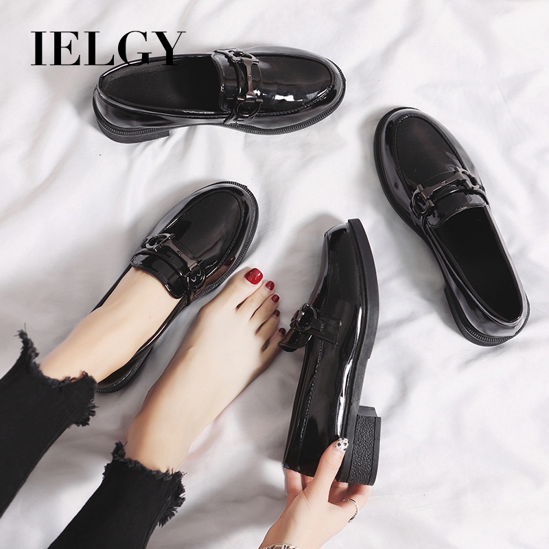 IELGY Retro net red small shoes female England flat shoes Loafers shoes ...
