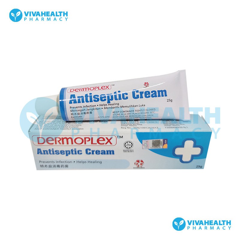 Dermoplex Antiseptic Cream 25g Prevents Infection Helps Healing Shopee Singapore