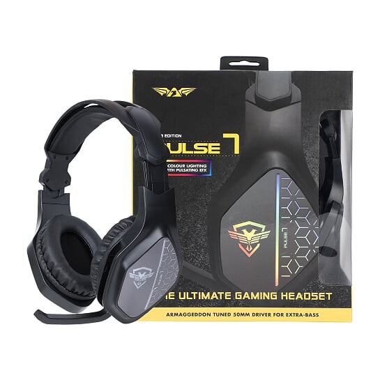 Armaggeddon Pulse 7 Gaming Headset Heatphone With Mic 7 Colour Lighting Good Bass Shopee Singapore