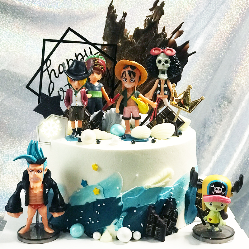 6 Pcs One Piece Pirates Figures Set Cake Topper Luffy Nami Zoro Sanji Brook Shopee Singapore