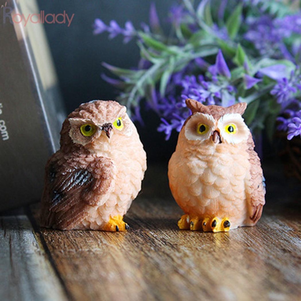 Miniature Cute Owls Fairy Garden Terrarium Figurine Decor DIY Bonsai Craft