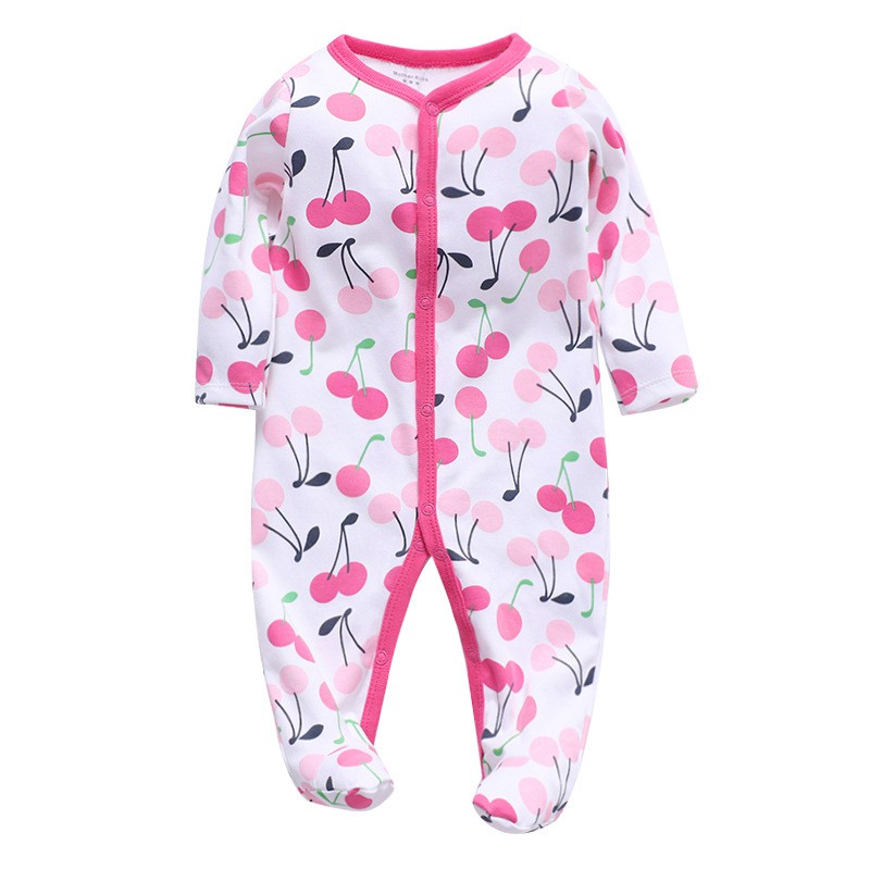 Cotton Romper Jumpsuit Boys Girls Overall One-Piece Sleepsuit for Newborn 0-3 Months Baby Long Sleeve Pajama Set 2PCS 