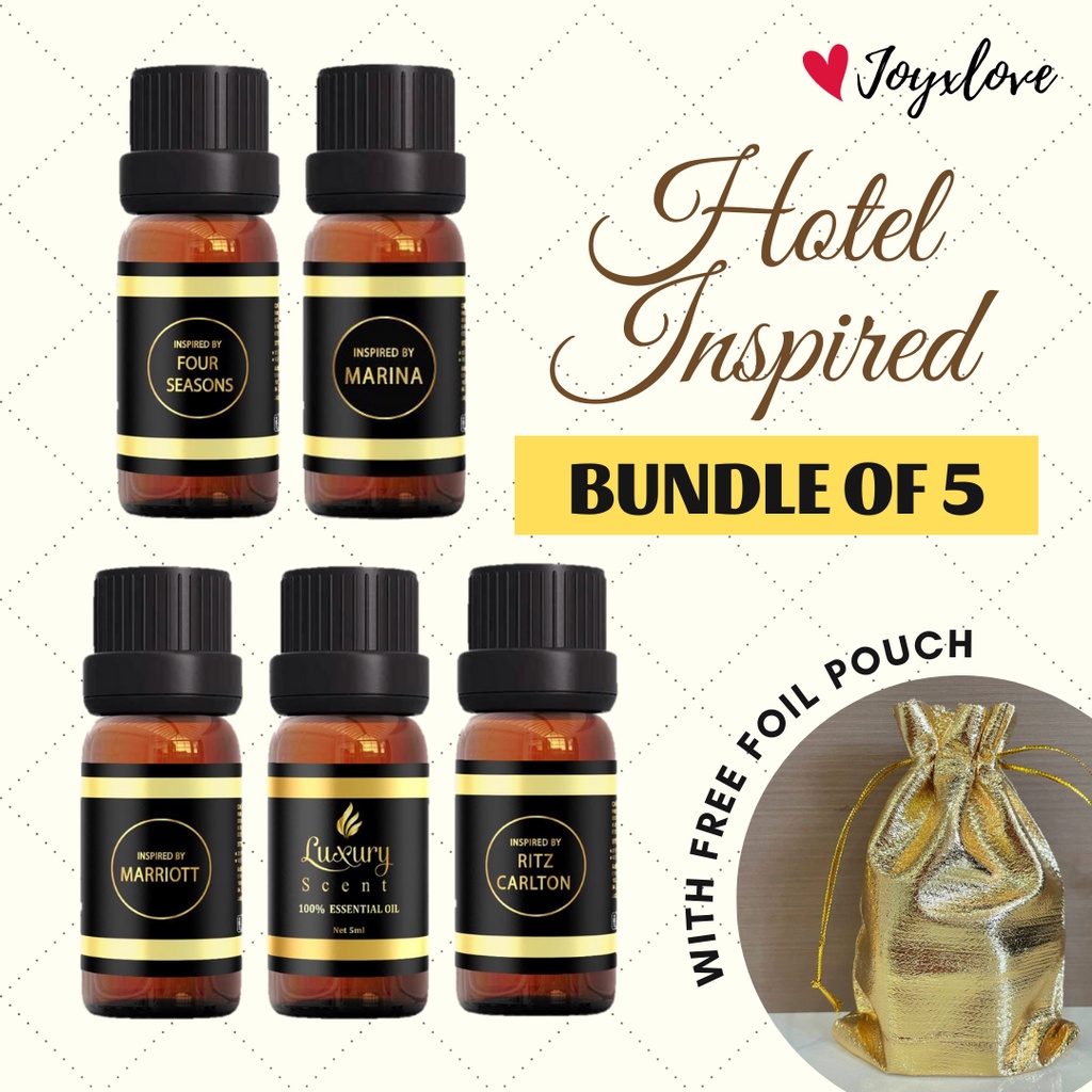 Hotel Inspired Scent Essential Oil BUNDLE 5 × 5ml | LUXURY SCENT × JOYXLOVE | 100% Pure Essential Oils [LOCAL