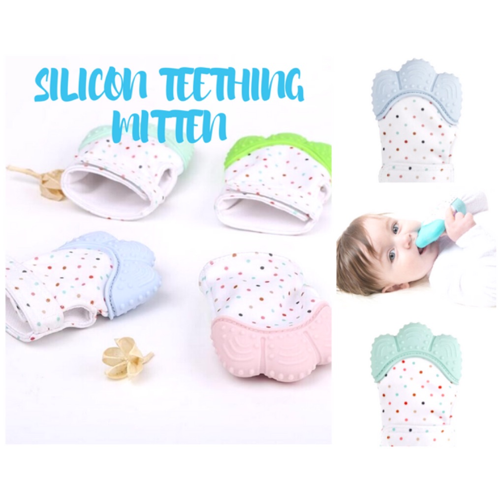 🇸🇬 Baby Silicon Teething Teether Mittens Glove Mitten Shopee
