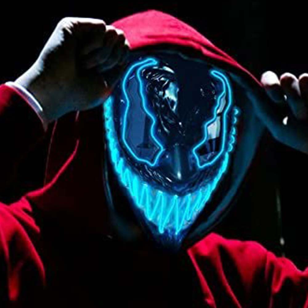Halloween LED Lighting Mask Cosplay Venom Mask Scary Glowing Venom Mask