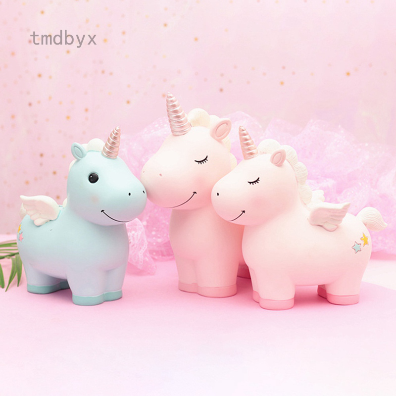 Tmdbyx tmdbyx Resin Unicorn Piggy Bank Children Money Saving Box Birthday  Gift Home Decor | Shopee Singapore