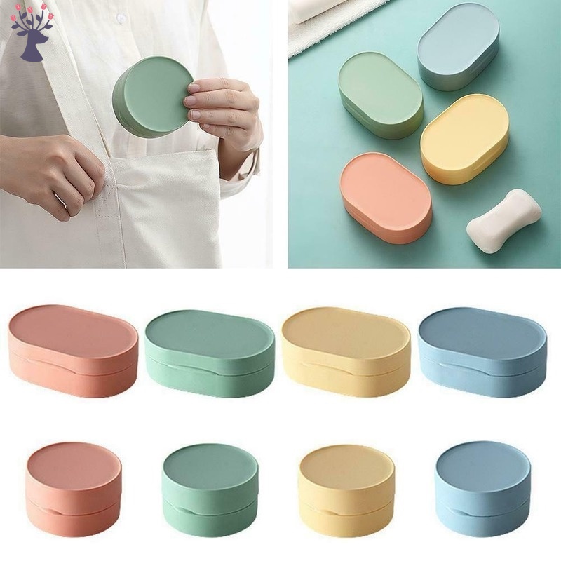 Soap Dish Portable Soap Dish Waterproof With Cover Plastic Soap Dish