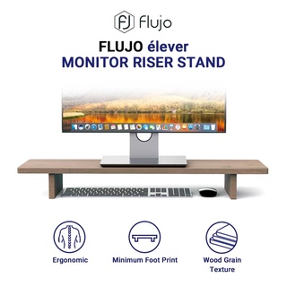 Flujo Monitor Riser Stand Wood Improve Ergonomic Posture Supports up to 10Kgs