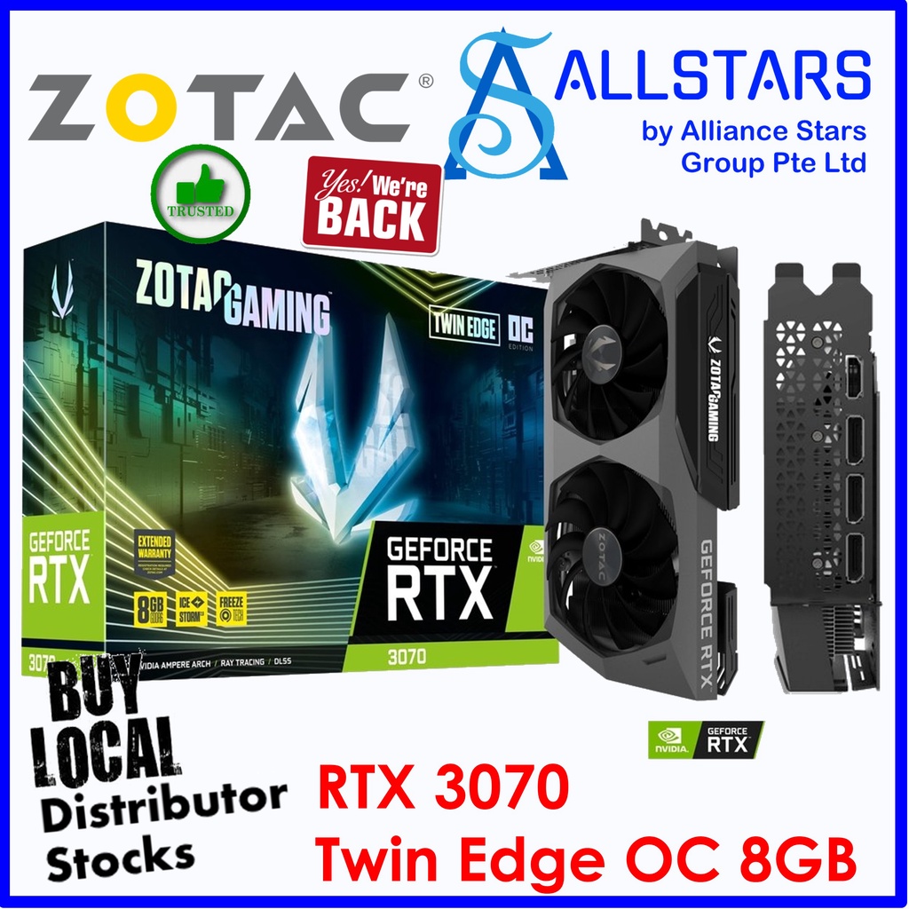 ZOTAC RTX 3070 Twin Edge OC 8GB (LHR) PCIExpress x16 Gaming Graphics