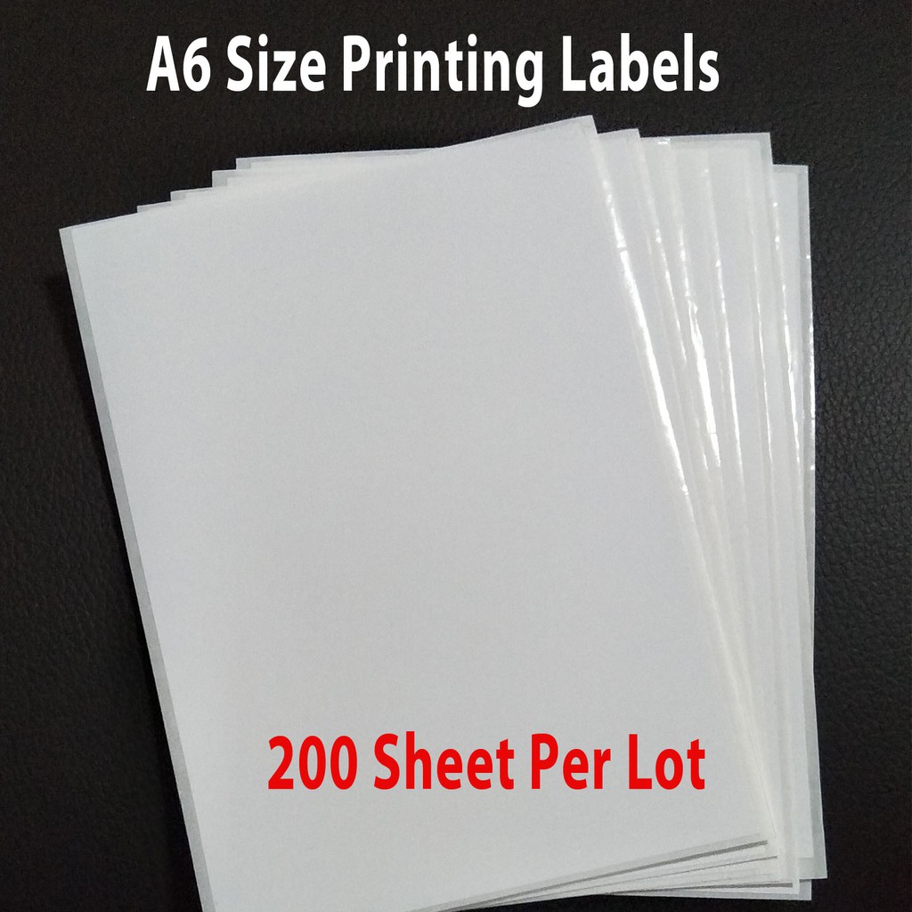 A6 (105mm x 148mm) Size Matte White Adhesive Label Sticker 200 Sheet ...