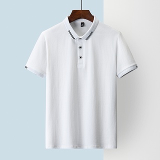 Image of Polo Shirt Men Slim Fit Short Sleeve Office Shirt Skin-friendly Breathable White Polo Tee [M-4XL]