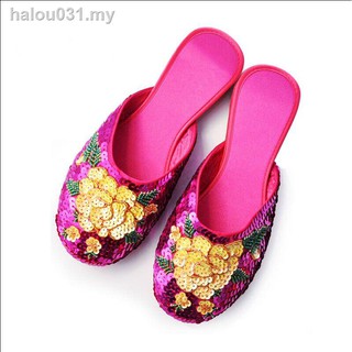 embroidered slippers