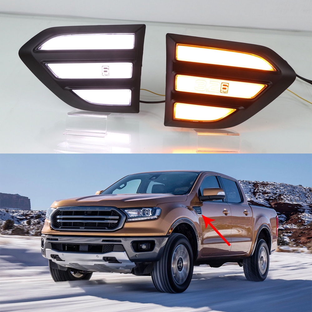 For Ford Ranger Everest 15 19 Led Side Marker Light Fender Lamp Drl Daylight With Dynamic Turn Signal Shopee Singapore