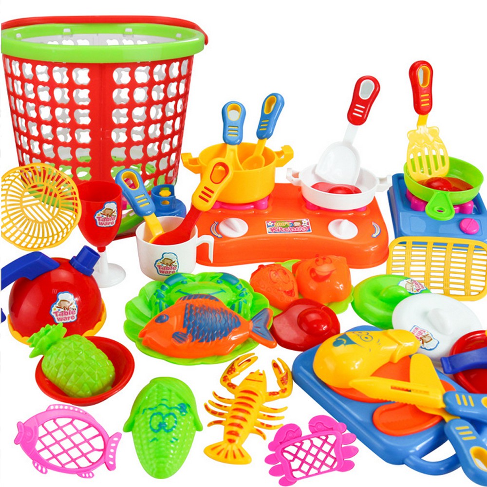 plastic kitchen play set