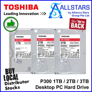 TOSHIBA 1TB / 2TB / 3TB P300 / 7200rpm Internal 3.5” SATA3 HDD / 64MB Cache (1TB : HDWD110 / 2TB : HDWD320UZSVA / 3TB0)