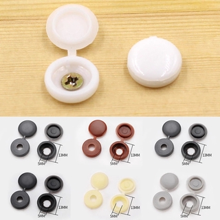 100Pcs Flip Top Screw Caps Cover Durable Hinged Snap Washer for Furniture Car US 
