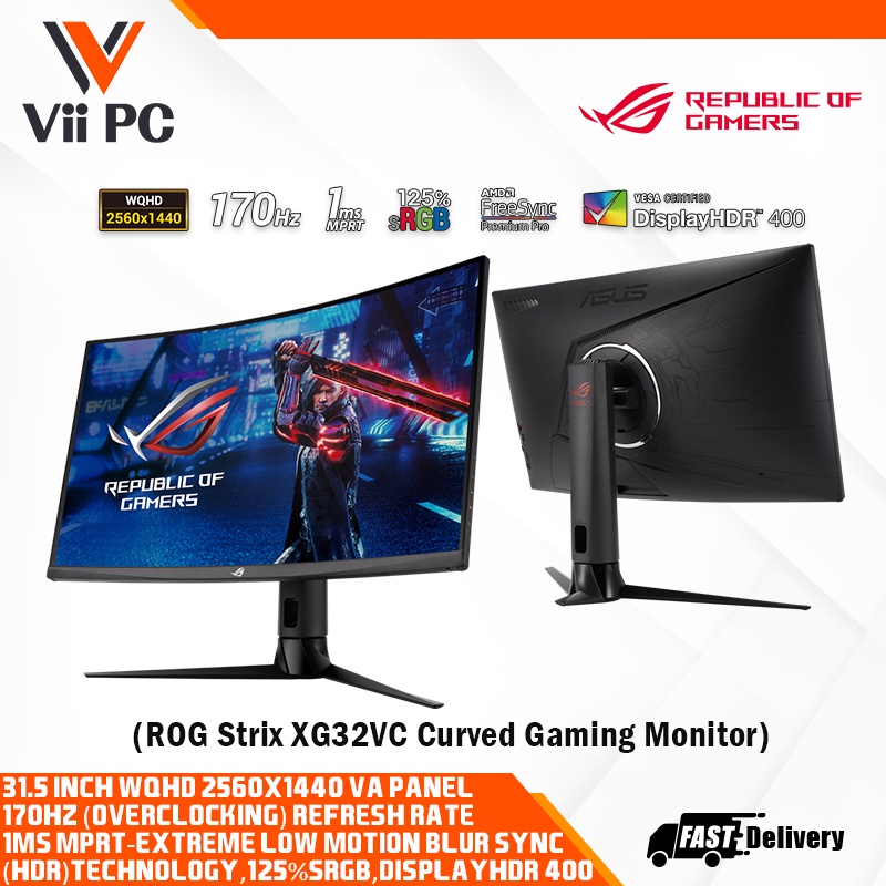 ASUS ROG Strix XG32VC Gaming Monitor, 31.5 inch WQHD (2560 x 1440
