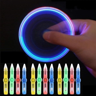 Multifunction Flash Toys Pen Relieve Stress Toys Hand Rotary Ballpoint Spinner Pen with Light Children's Gifts [Random Color]