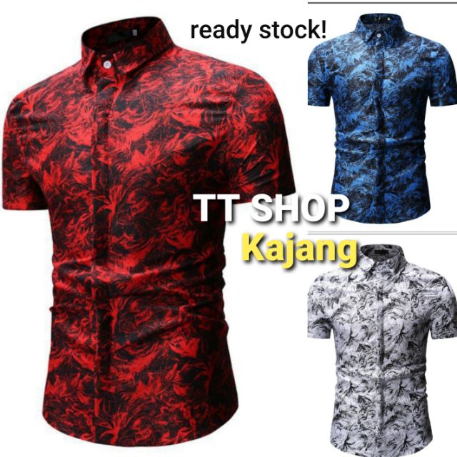 Shop Malaysia Baju Kemeja Batik Lelaki Men Floral Shirt New Collection Ready Stock Local Shopee Singapore