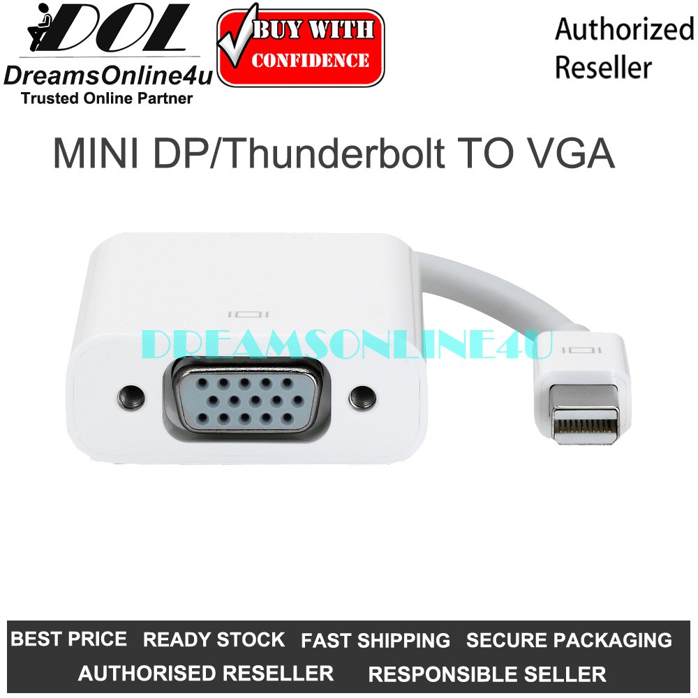 Thunderbolt Mini Dp Mini Displayport Display Port To Vga Adapter For Macbook Surface Pro Shopee Singapore