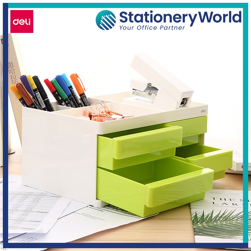 Deli Desk Organizer Stationery Holder Drawer Ez250 Shopee Singapore