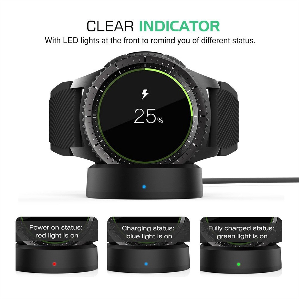 Quick Wireless Charge For Samsung Gear S3 S2 Sport Charging Dock Usb Charger Samsung Galaxy Watch 42mm 46mm Usb Cable Shopee Singapore