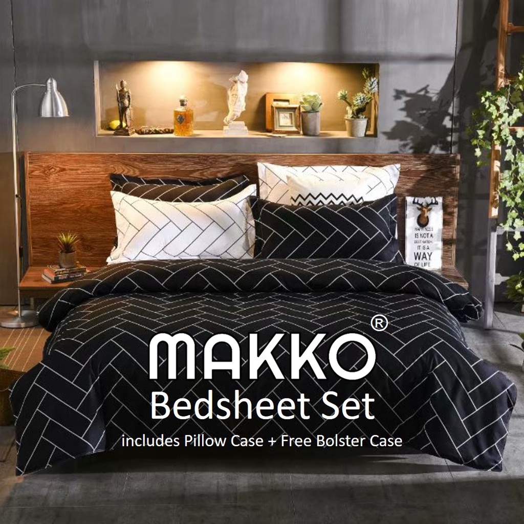 MAKKO Fitted Bedsheet Set ★ Quilt Cover ★ 2021 Latest Designs Shopee