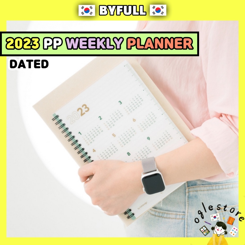 Planner 2023 Diary Korean PP Cover Pocket Weekly Planner Dated Diary