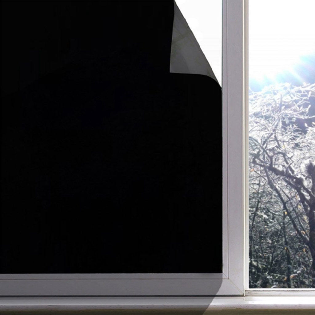 Blackout Static Cling Window Film Room Darkening Privacy Protection