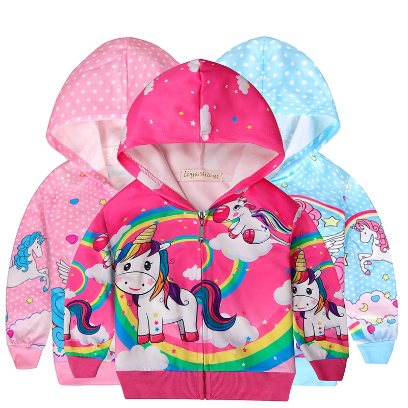 Elsa Toddler Kids Unicorn  Jacket  For Girls Outwear Spring 