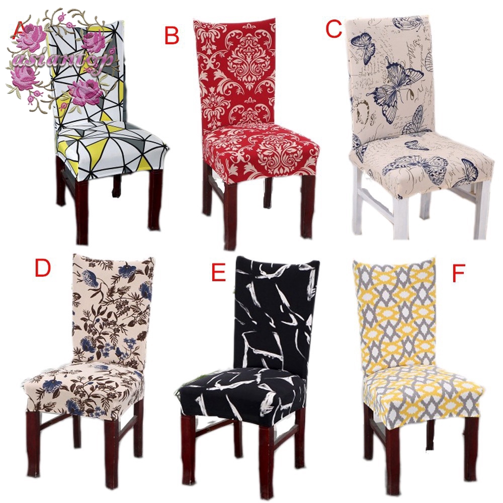 Astp Ready Stock Elastic Floral Slipcovers Chair Covers Stretch Removable Dining Chair Cover Shopee Singapore