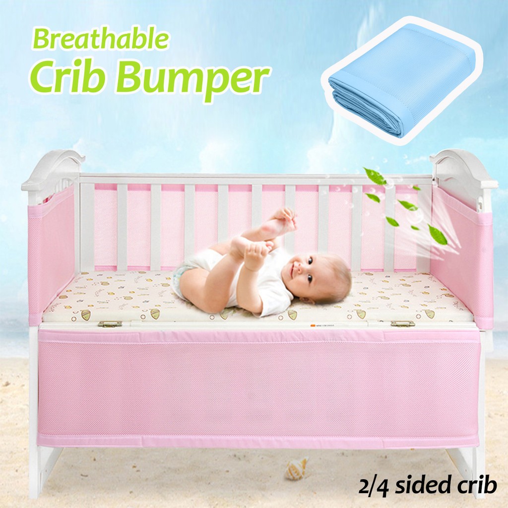 Breathable 2 4 Sided Baby Crib Mesh Liner Cot Bed Bumper Safety