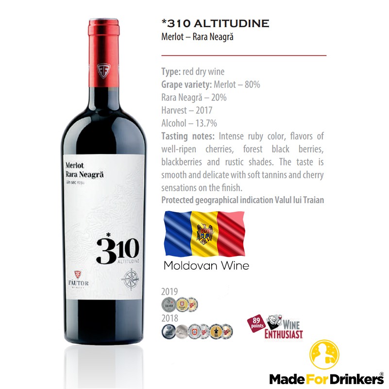 Fautor 310 Altitudine Merlot Rara Neagra from Moldova / Moldovan Wine