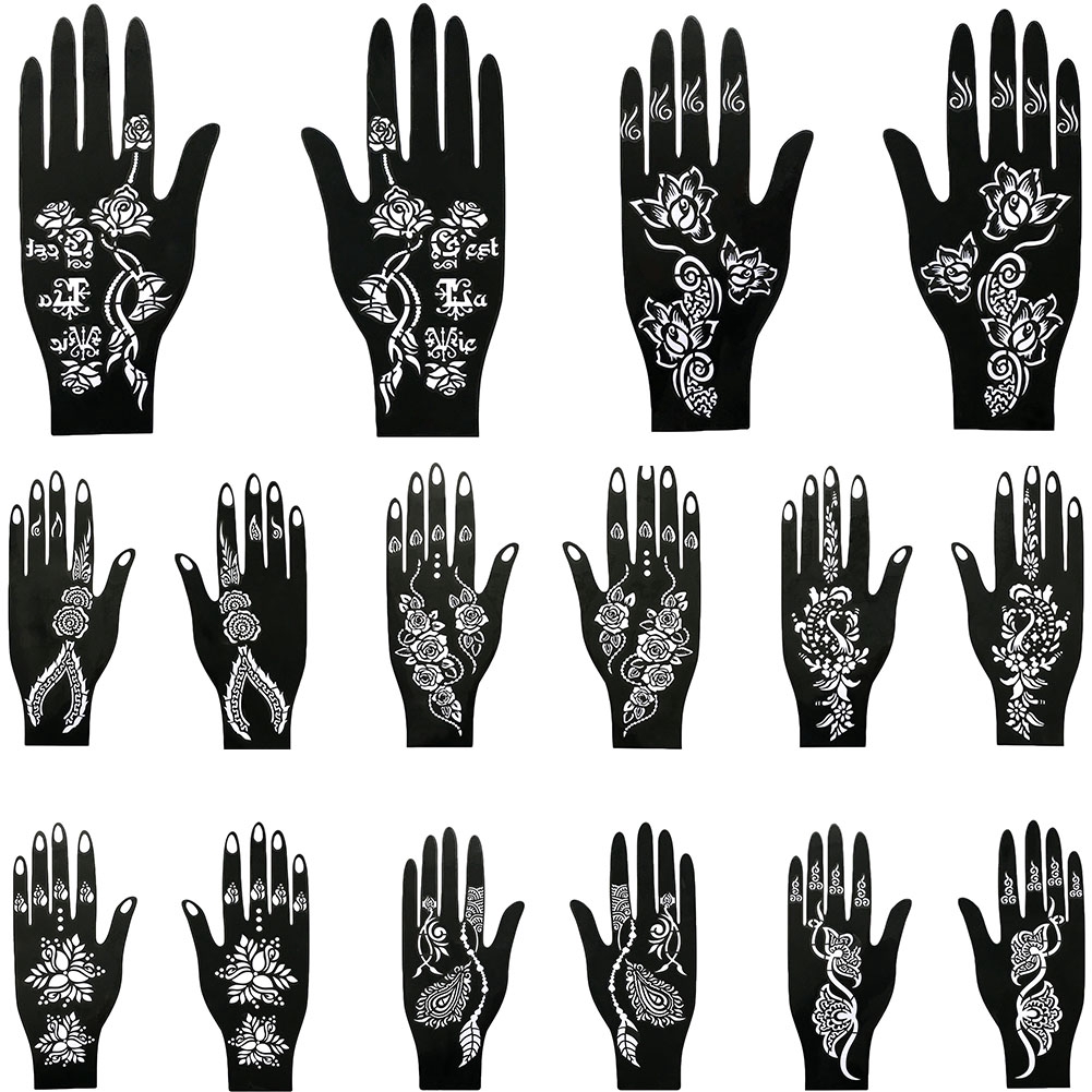 Reusable Chic Hand Stencil Template Henna Temporary Tattoo Sticker Body Arts Shopee Singapore