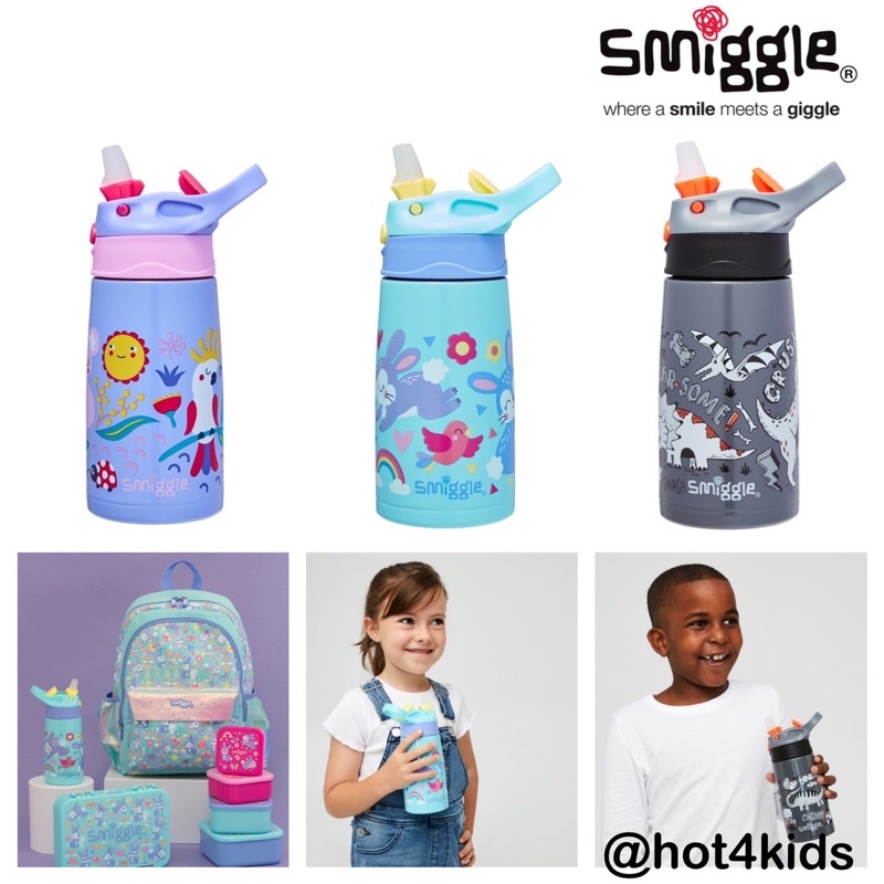 Smiggle smiggle Animalia Junior Stainless Steel Flip Drink Bottle 400Ml