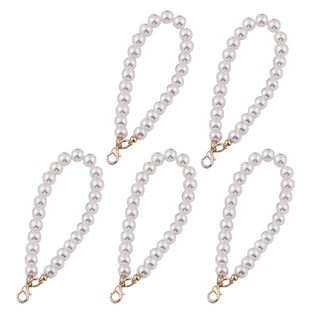 Image of thu nhỏ KING 5Pcs Faux Pearl Wristlet Chain Strap for Wallet White Pearls Wristlet Lanyard Keychain Hand Straps Kit For Purse Keys #7