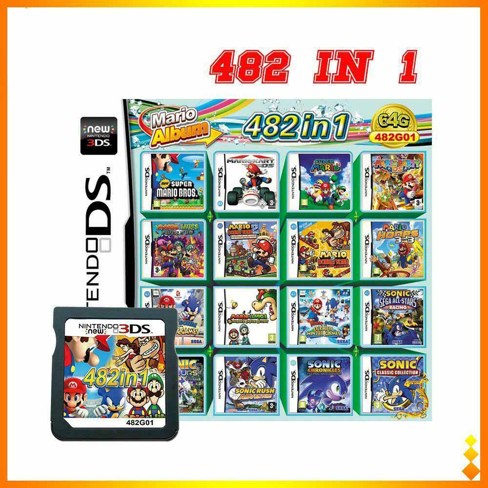 482 in 1 Video Game Cartridge Card For Super Mario Nintendo DS NDSL NDSI  2DS 3DS | Shopee Singapore