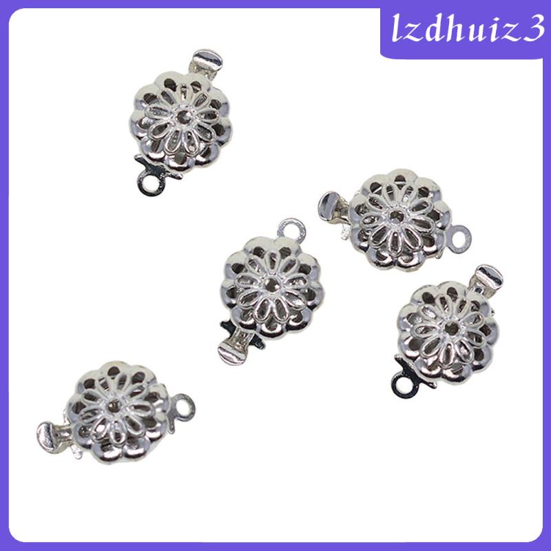 10pcs High Quality Jewelry Findings Real 14K Gold Plated Flower Hollow Box Clasp 