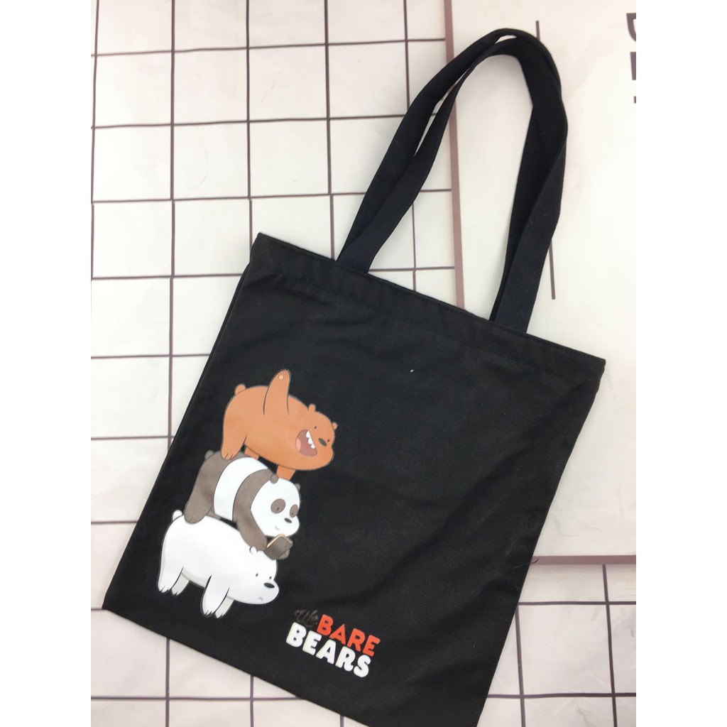 we bare bears tote bag