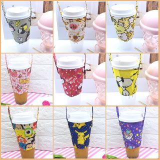 Image of Little Twin Stars/ Sanrio/ Gudetama/ Totoro Reusable Waterproof Coffee/Bubble Tea Cup Holders with Straw Slot